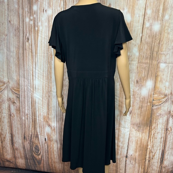 Susan Graver Split Flutter Sleeve Jersey Knit Dress - Picture 5 of 9